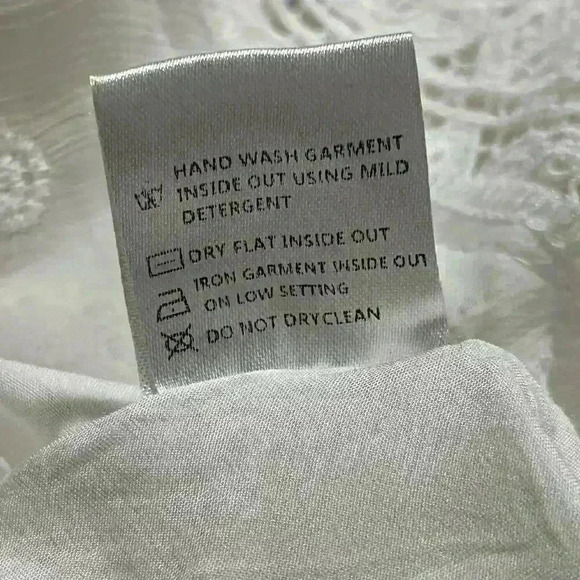 Strut & Bolt White Lace Long Sleeve Bell Sleeves Dress Size M - Picture 11 of 13